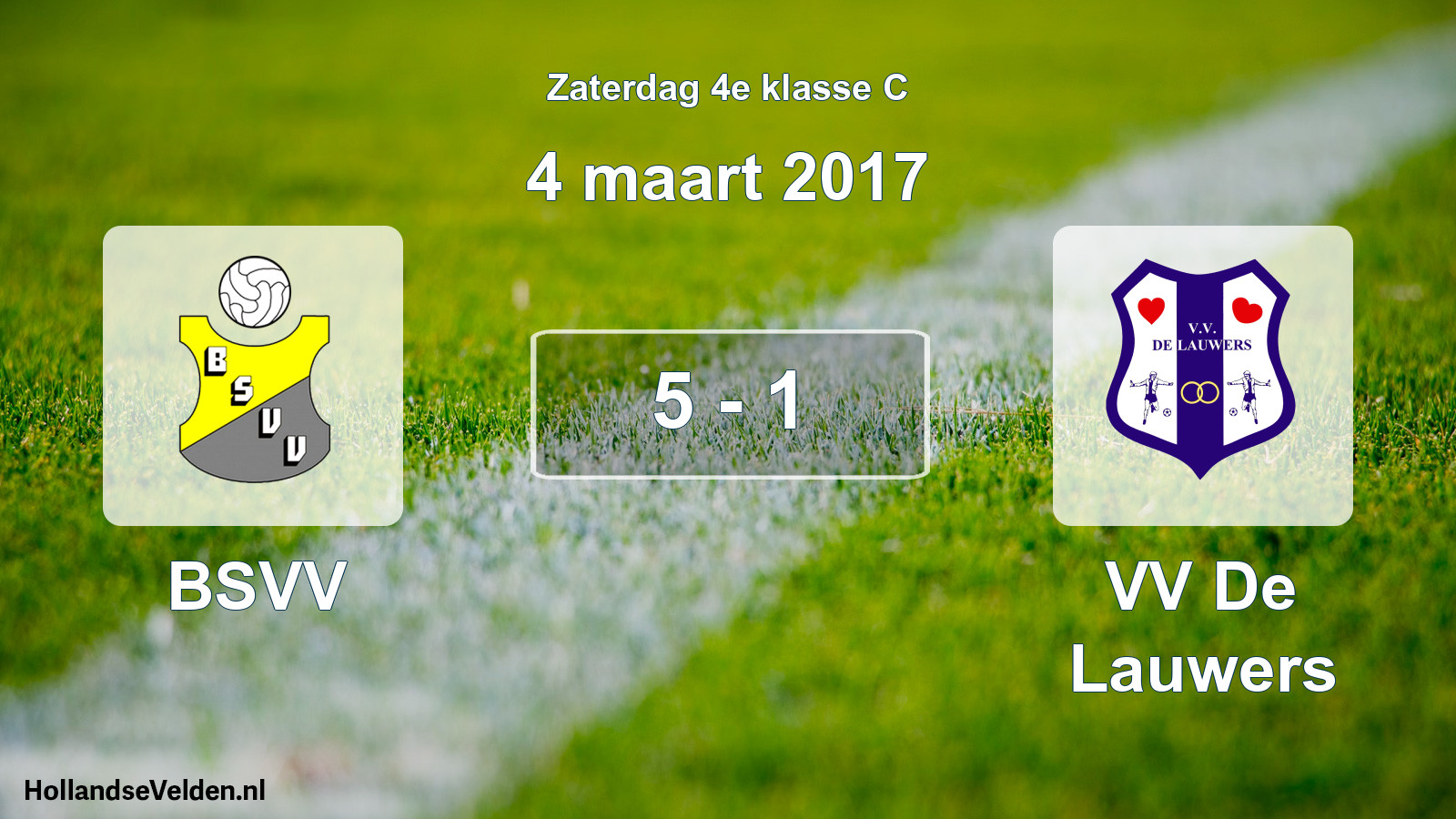 Total number of matches played: BSVV - VV De Lauwers 5 - 1 (4 March 2017)