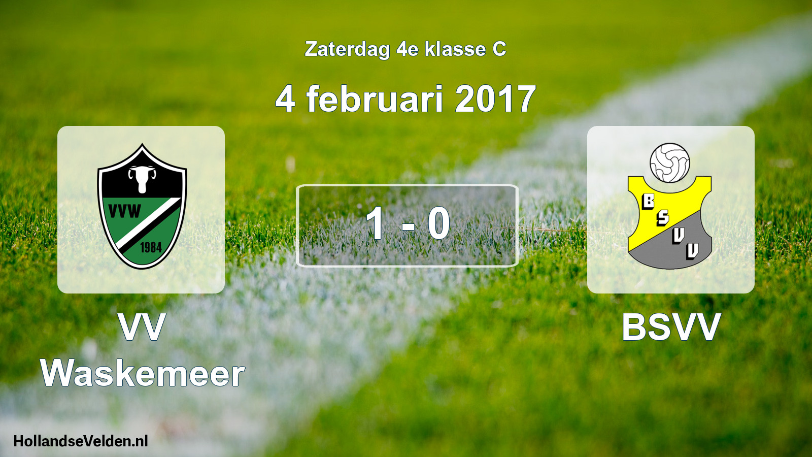 Total number of matches played: VV Waskemeer - BSVV 1 - 0 (4 February 2017)