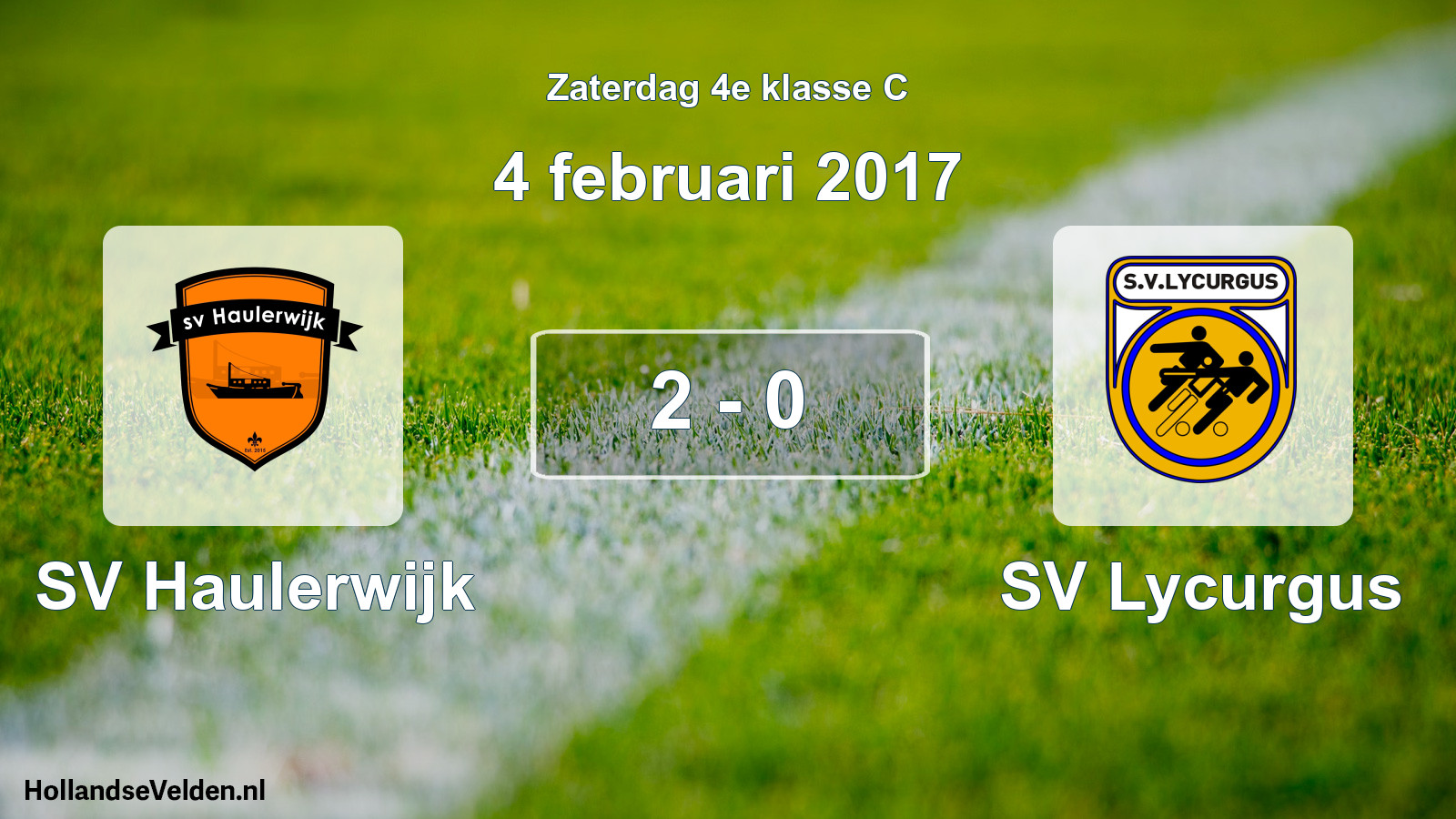 Total number of matches played: SV Haulerwijk - SV Lycurgus 2 - 0 (4 February 2017)