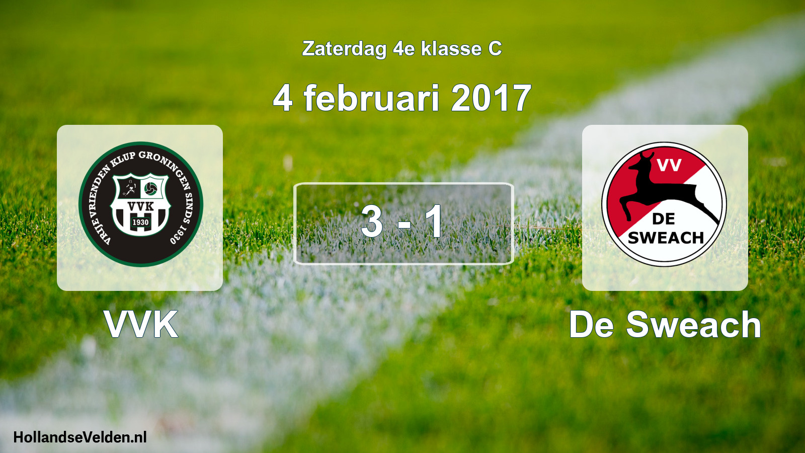 Total number of matches played: VVK - De Sweach 3 - 1 (4 February 2017)