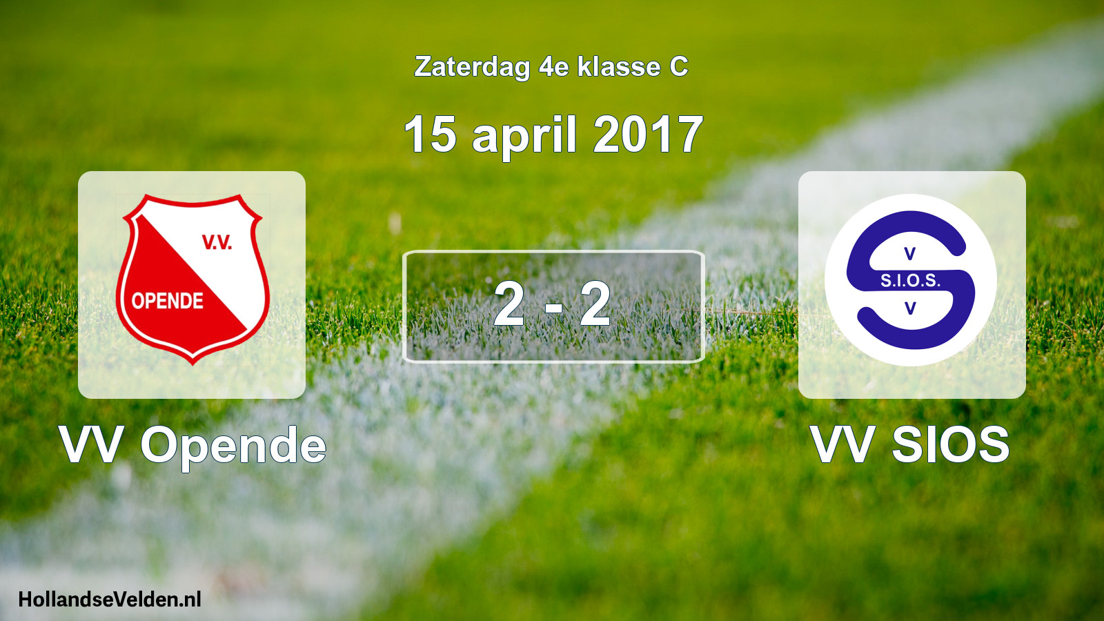 Total number of matches played: VV Opende - VV SIOS 2 - 2 (15 April 2017)