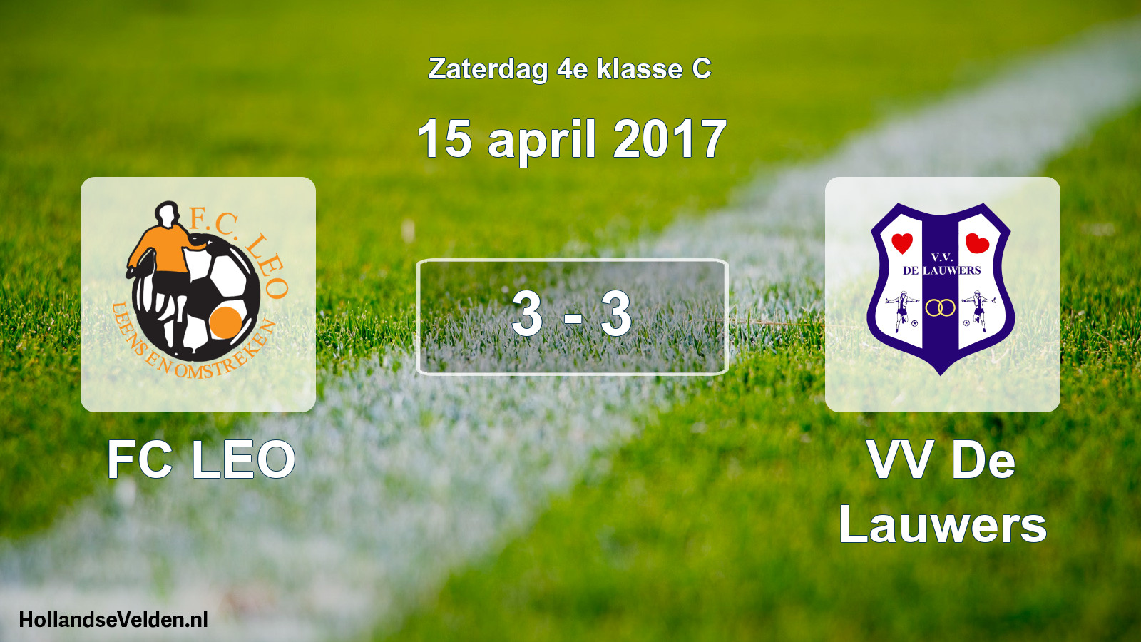 Total number of matches played: FC LEO - VV De Lauwers 3 - 3 (15 April 2017)