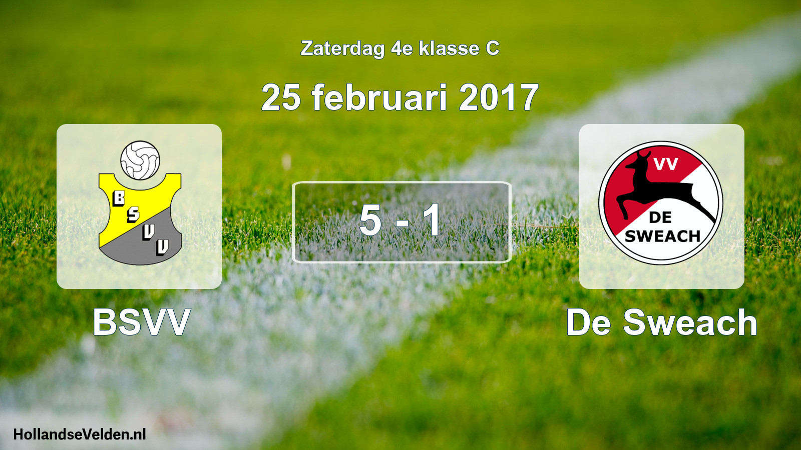 Total number of matches played: BSVV - De Sweach 5 - 1 (25 February 2017)
