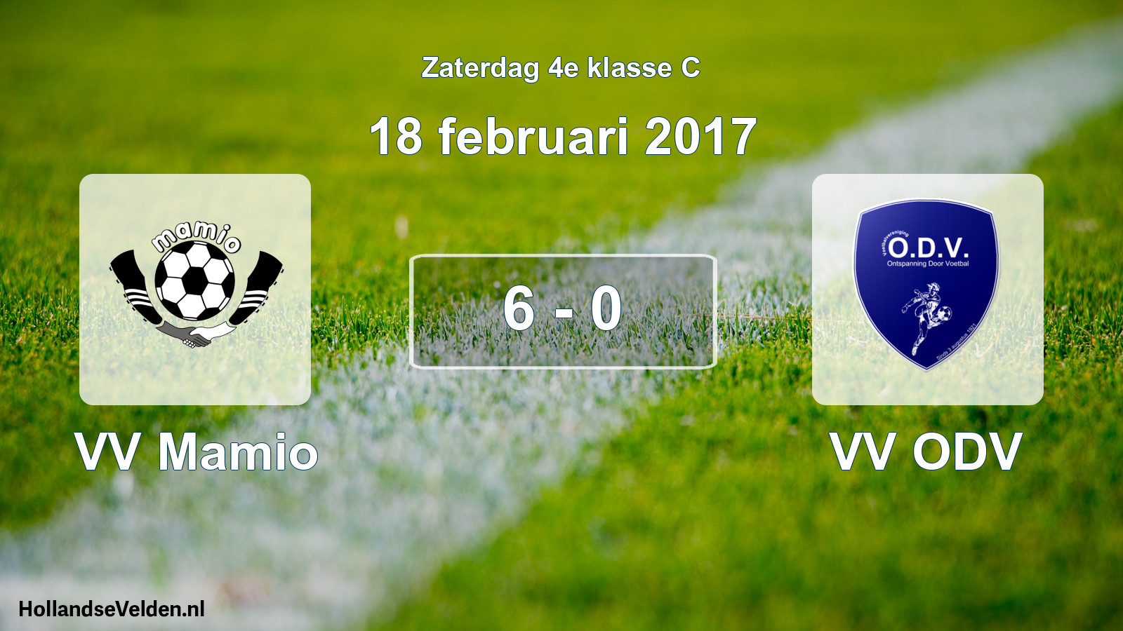 Total number of matches played: VV Mamio - VV ODV 6 - 0 (18 February 2017)