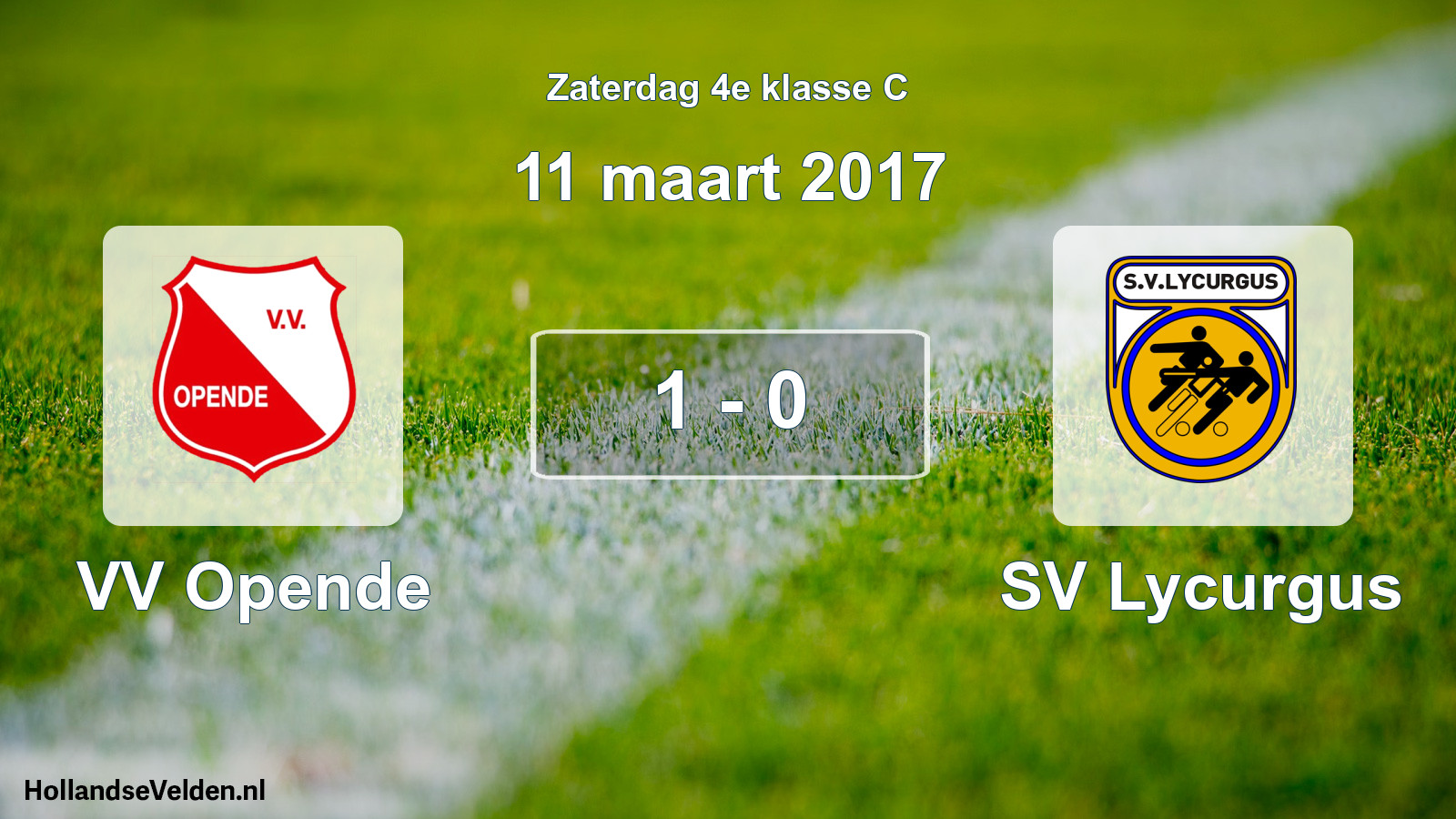 Total number of matches played: VV Opende - SV Lycurgus 1 - 0 (11 March 2017)