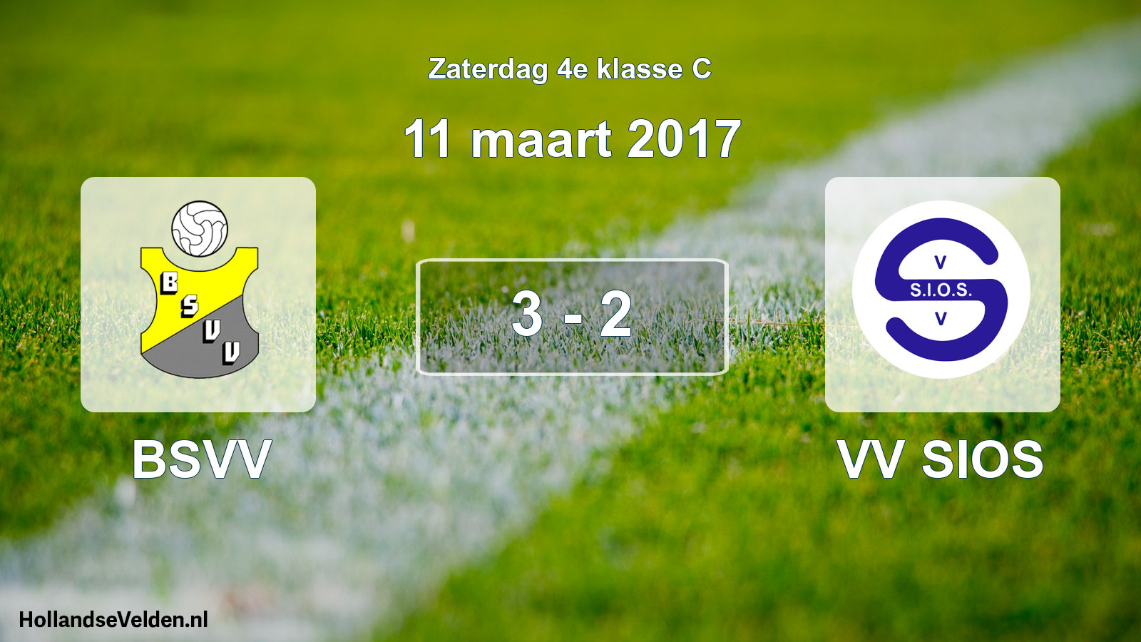 Total number of matches played: BSVV - VV SIOS 3 - 2 (11 March 2017)
