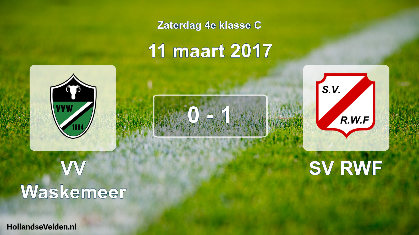 Total number of matches played: VV Waskemeer - SV RWF 0 - 1 (11 March 2017)