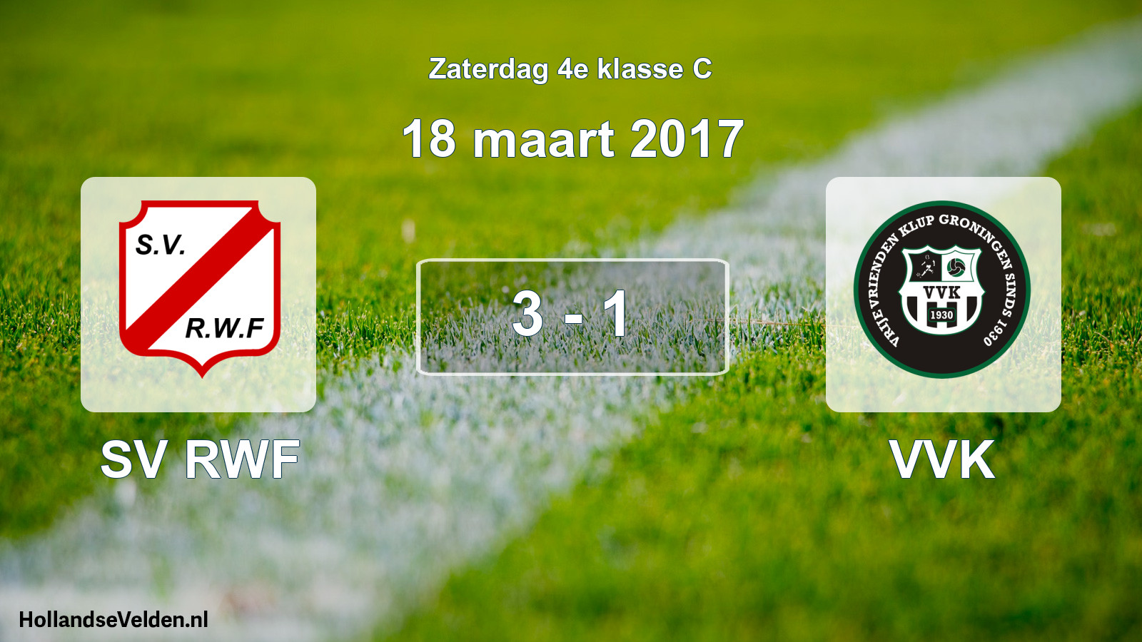 Total number of matches played: SV RWF - VVK 3 - 1 (18 March 2017)