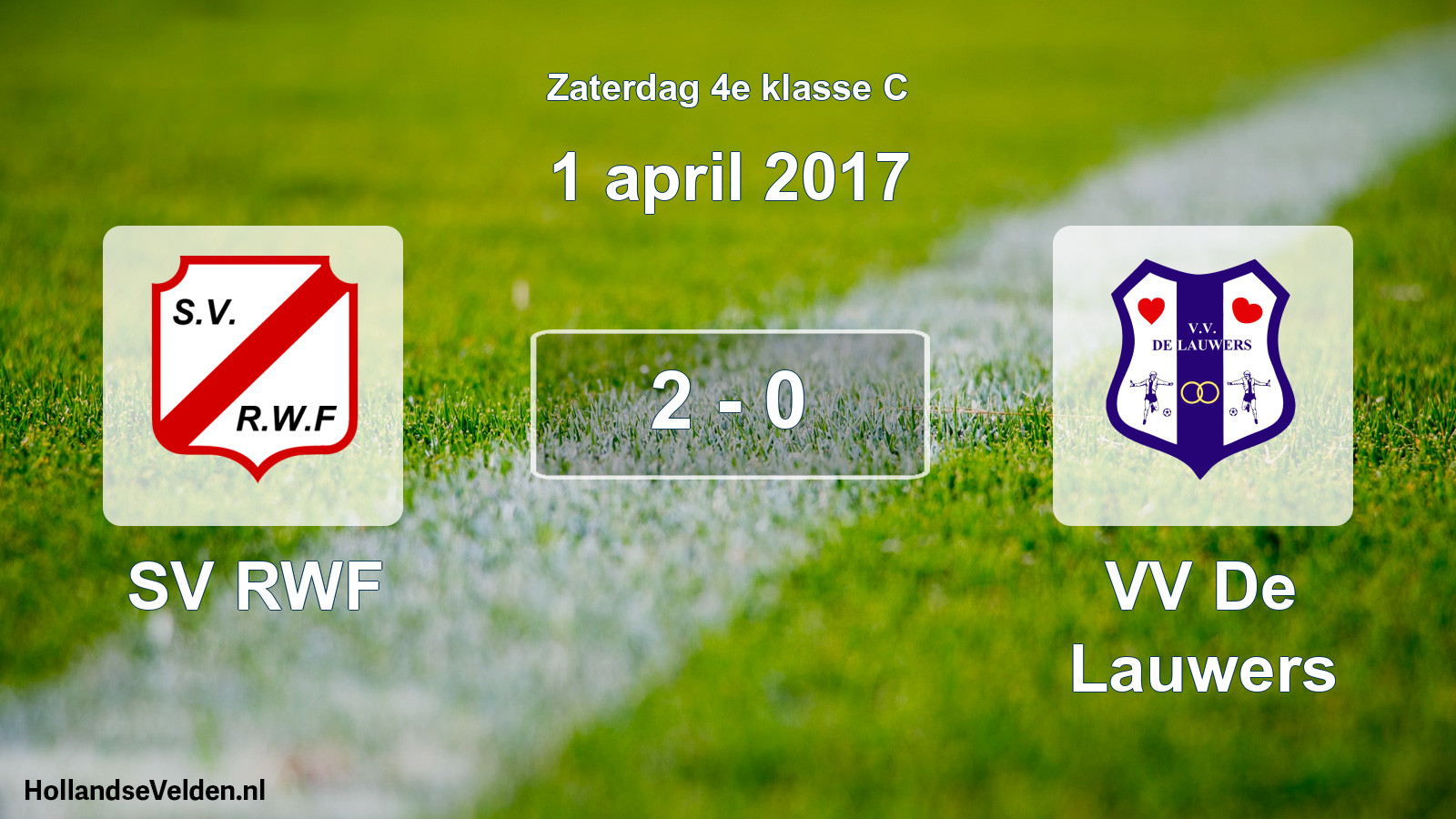 Total number of matches played: SV RWF - VV De Lauwers 2 - 0 (1 April 2017)