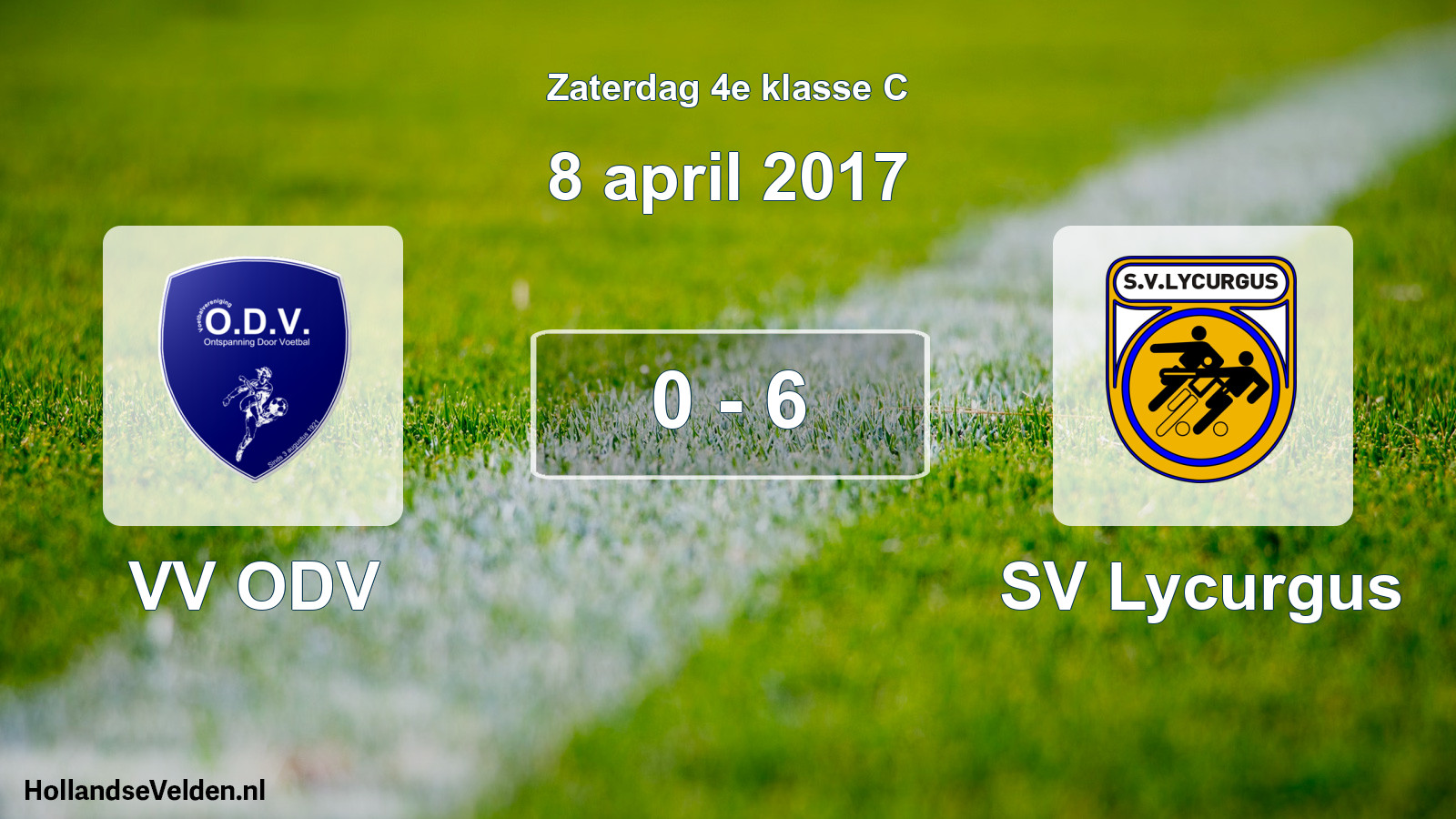 Total number of matches played: VV ODV - SV Lycurgus 0 - 6 (8 April 2017)
