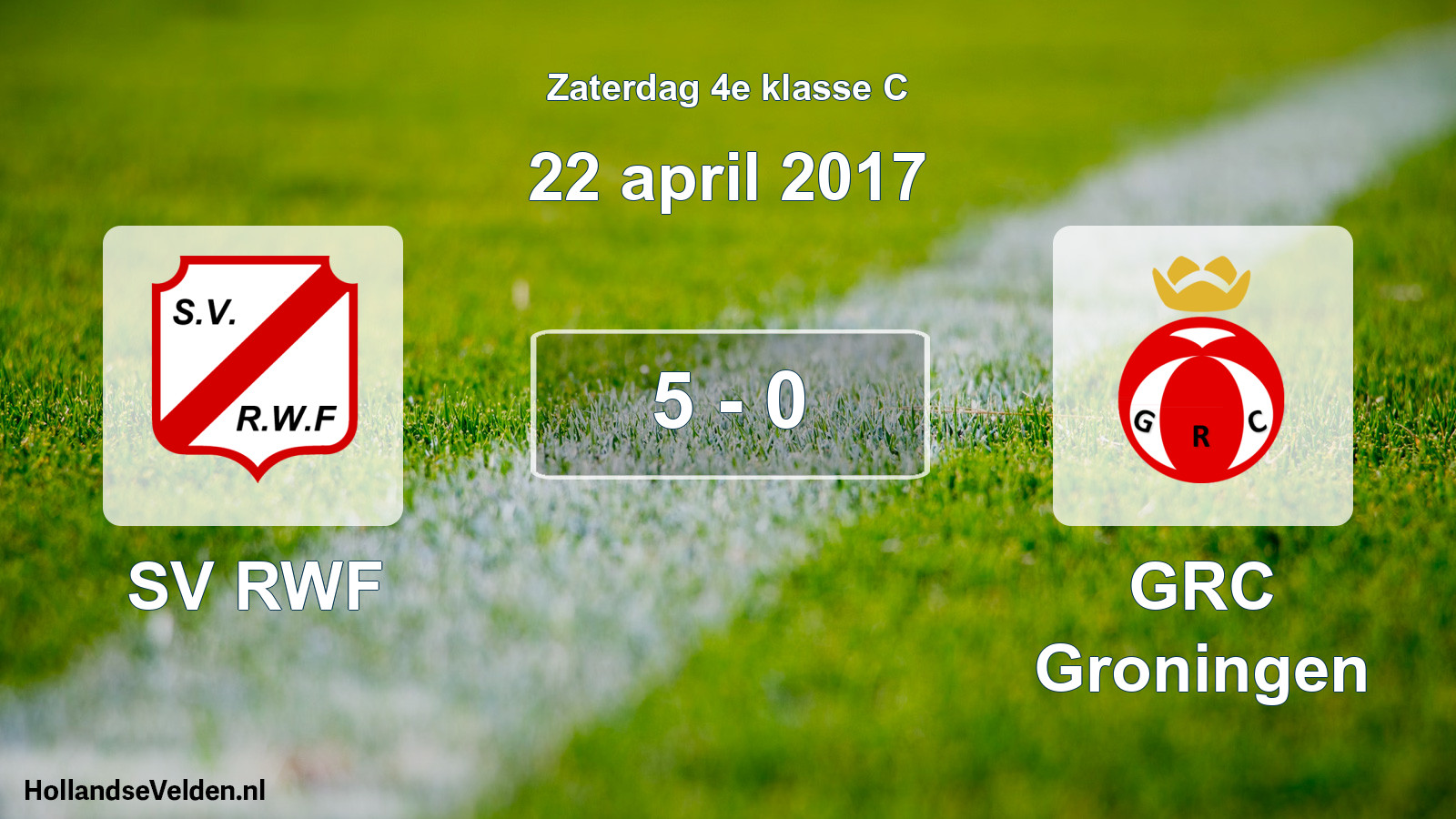 Total number of matches played: SV RWF - GRC Groningen 5 - 0 (22 April 2017)