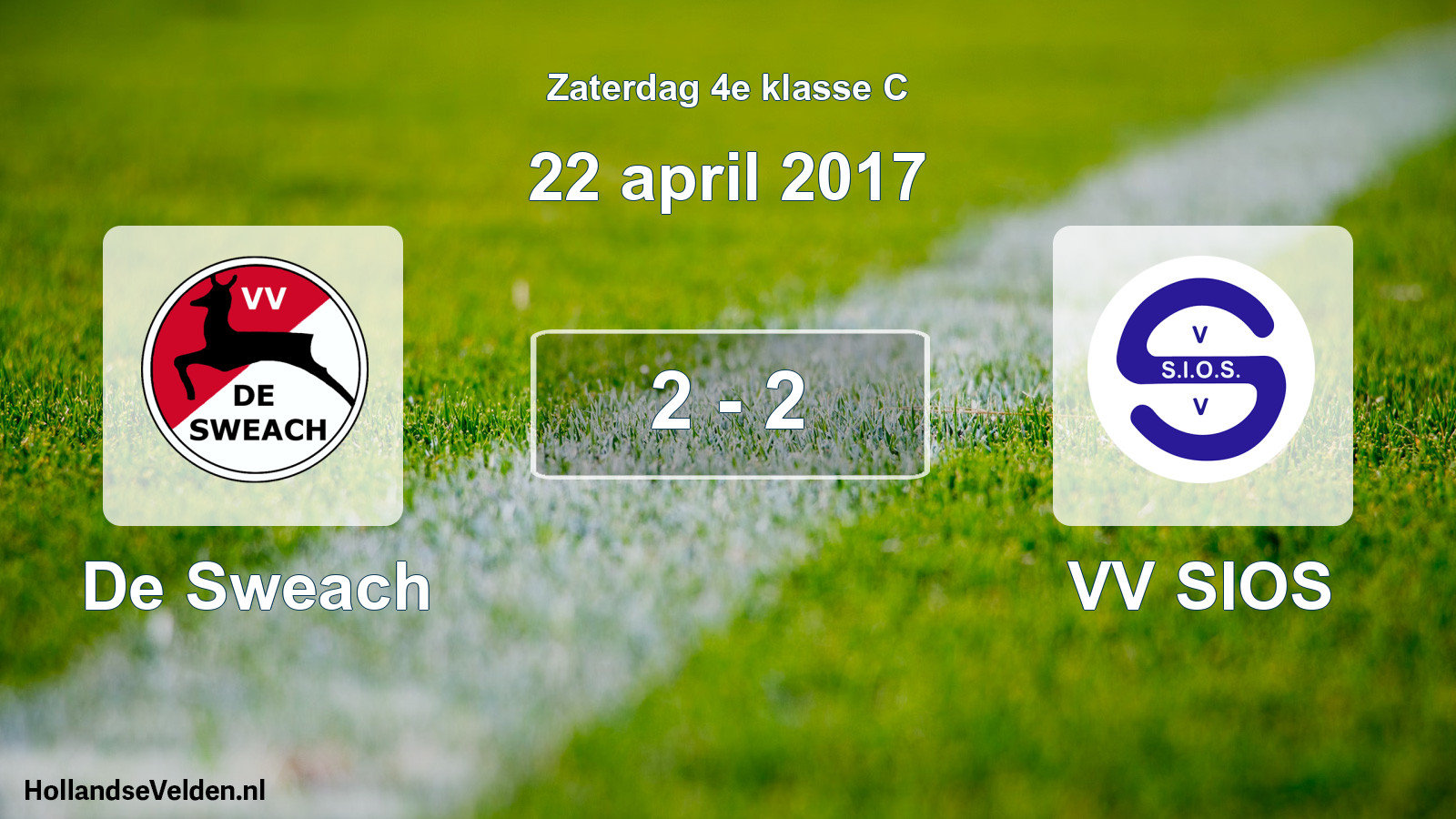 Total number of matches played: De Sweach - VV SIOS 2 - 2 (22 April 2017)