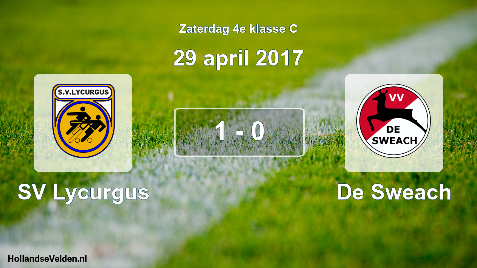 Total number of matches played: SV Lycurgus - De Sweach 1 - 0 (29 April 2017)