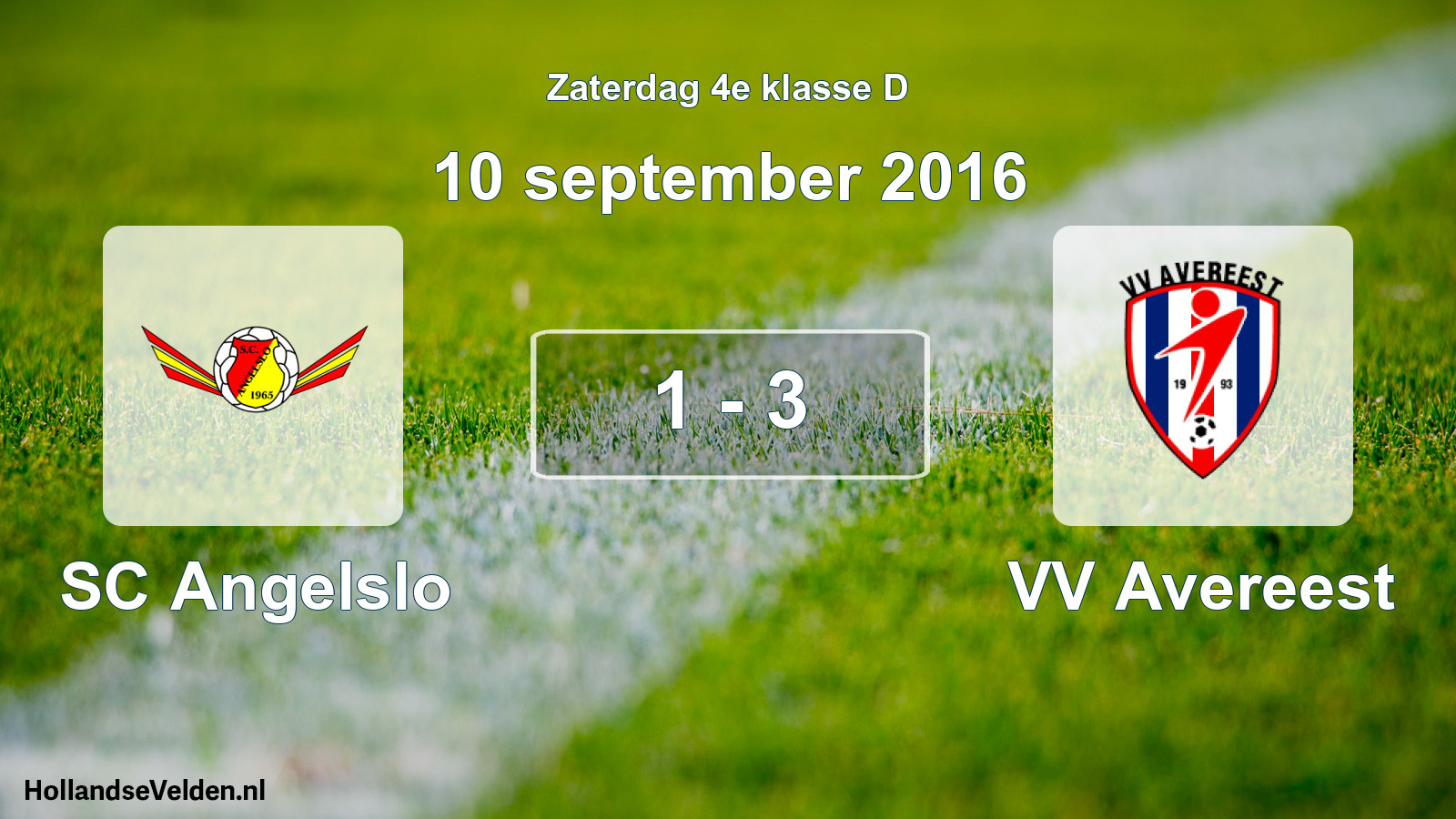 Total number of matches played: SC Angelslo - VV Avereest 1 - 3 (10 September 2016)