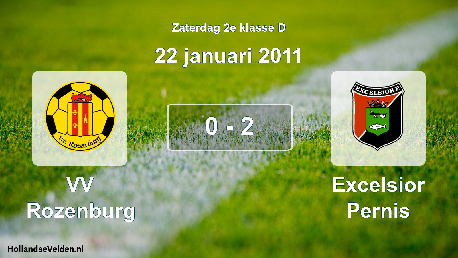 Total number of matches played: VV Rozenburg - Excelsior Pernis 0 - 2 (22 January 2011)