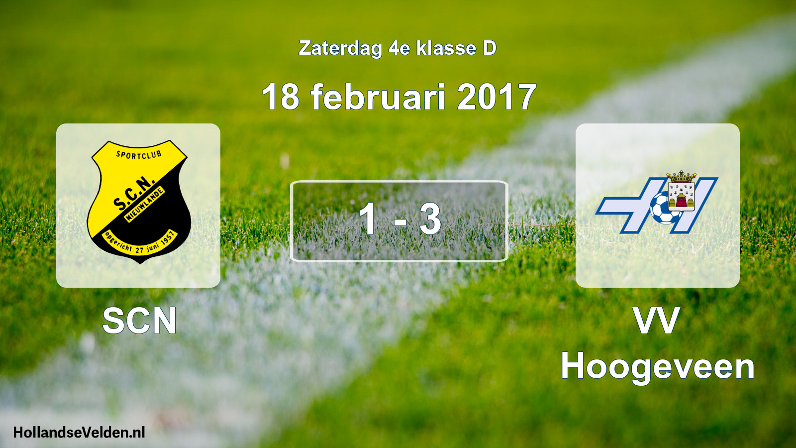 Total number of matches played: SCN - VV Hoogeveen 1 - 3 (18 February 2017)