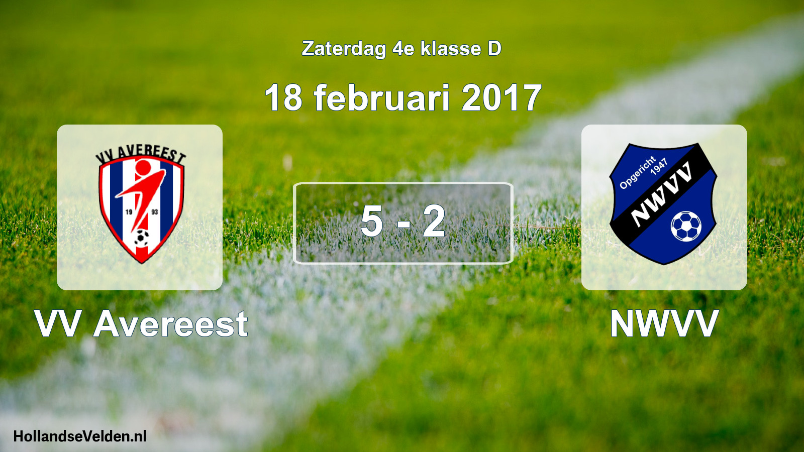 Total number of matches played: VV Avereest - NWVV 5 - 2 (18 February 2017)