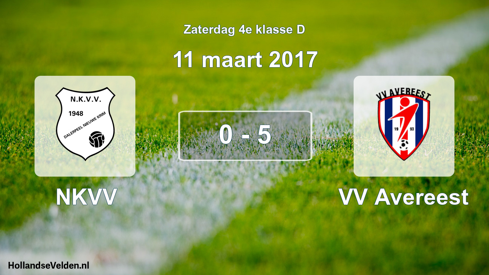 Total number of matches played: NKVV - VV Avereest 0 - 5 (11 March 2017)