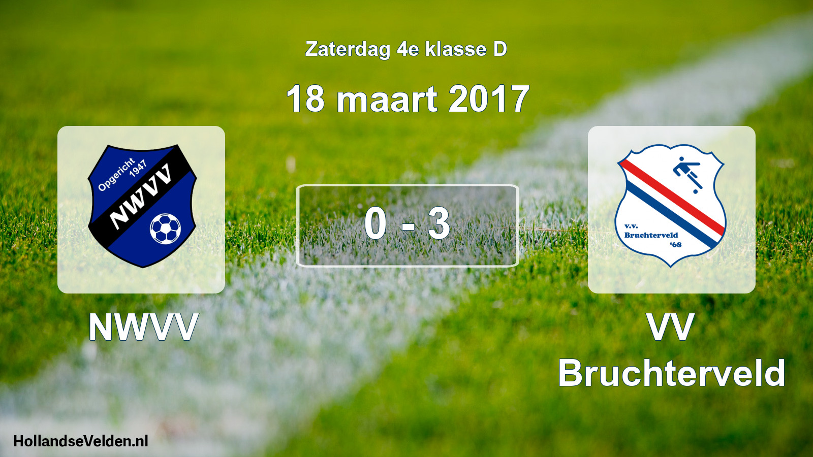 Total number of matches played: NWVV - VV Bruchterveld 0 - 3 (18 March 2017)