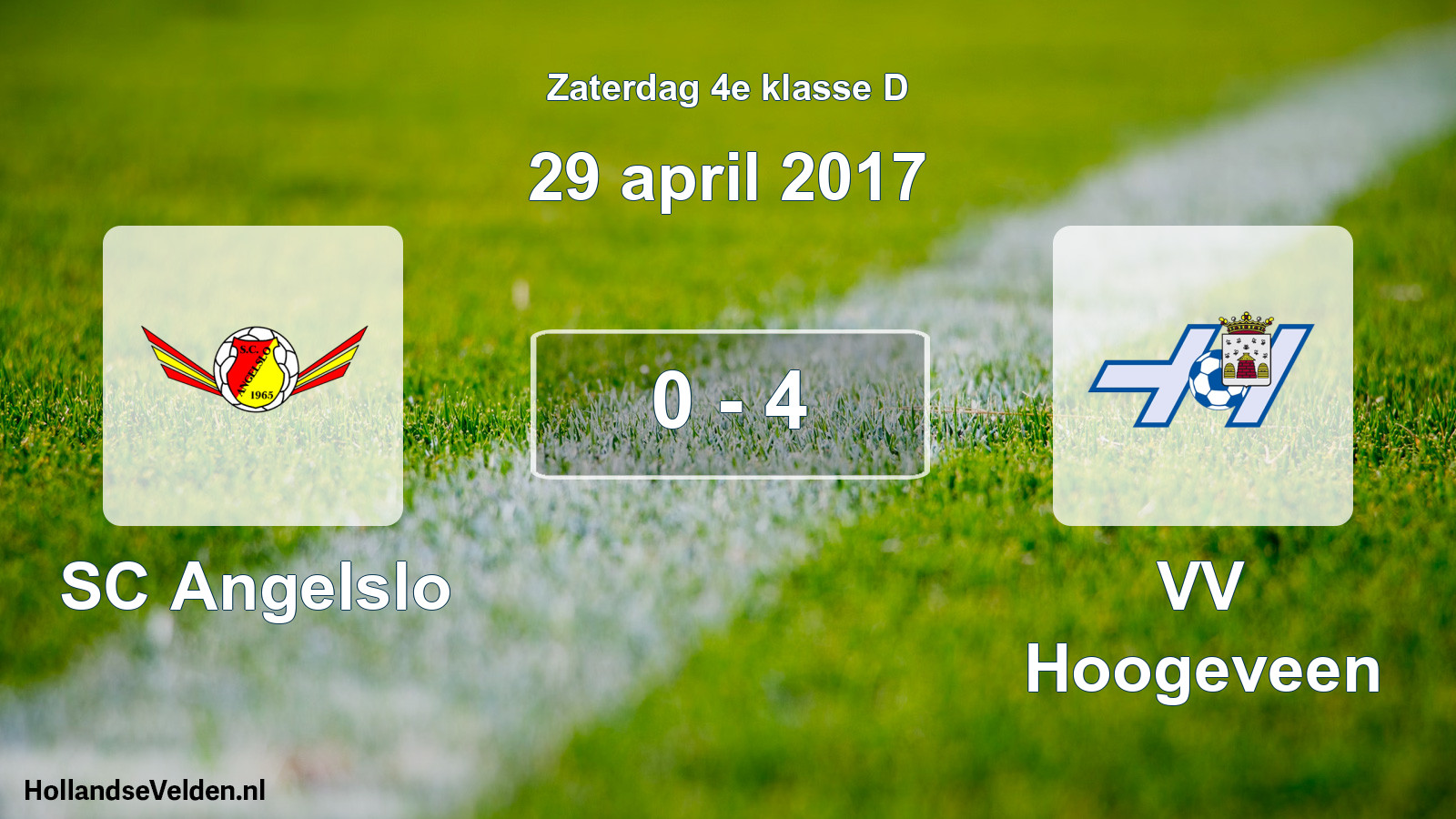 Total number of matches played: SC Angelslo - VV Hoogeveen 0 - 4 (29 April 2017)
