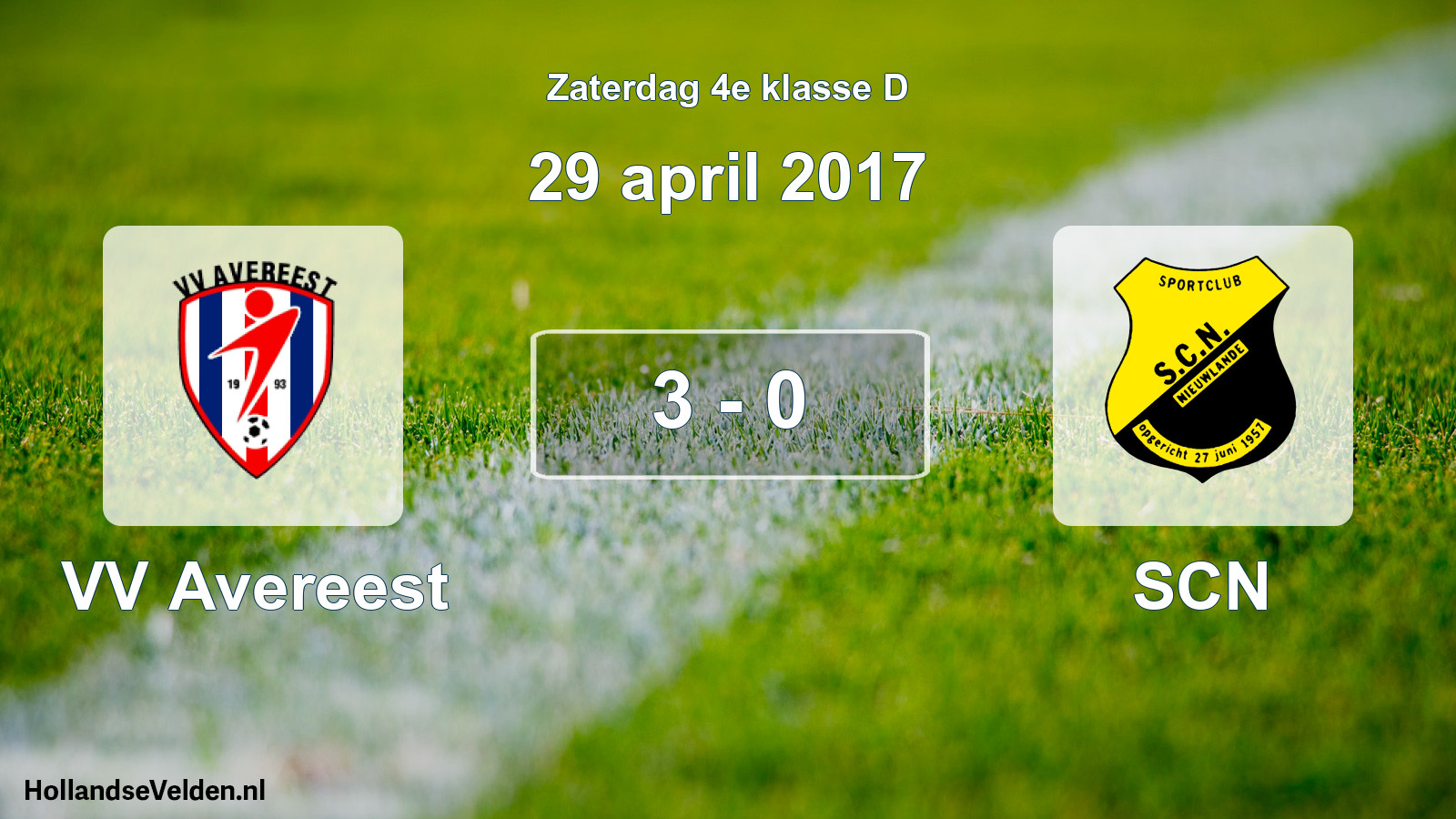 Total number of matches played: VV Avereest - SCN 3 - 0 (29 April 2017)