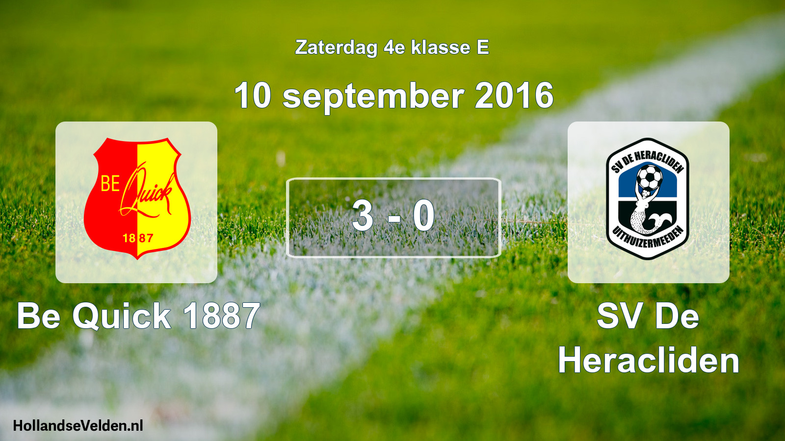 Total number of matches played: Be Quick 1887 - SV De Heracliden 3 - 0 (10 September 2016)
