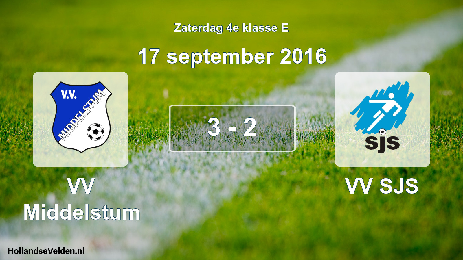Total number of matches played: VV Middelstum - VV SJS 3 - 2 (17 September 2016)