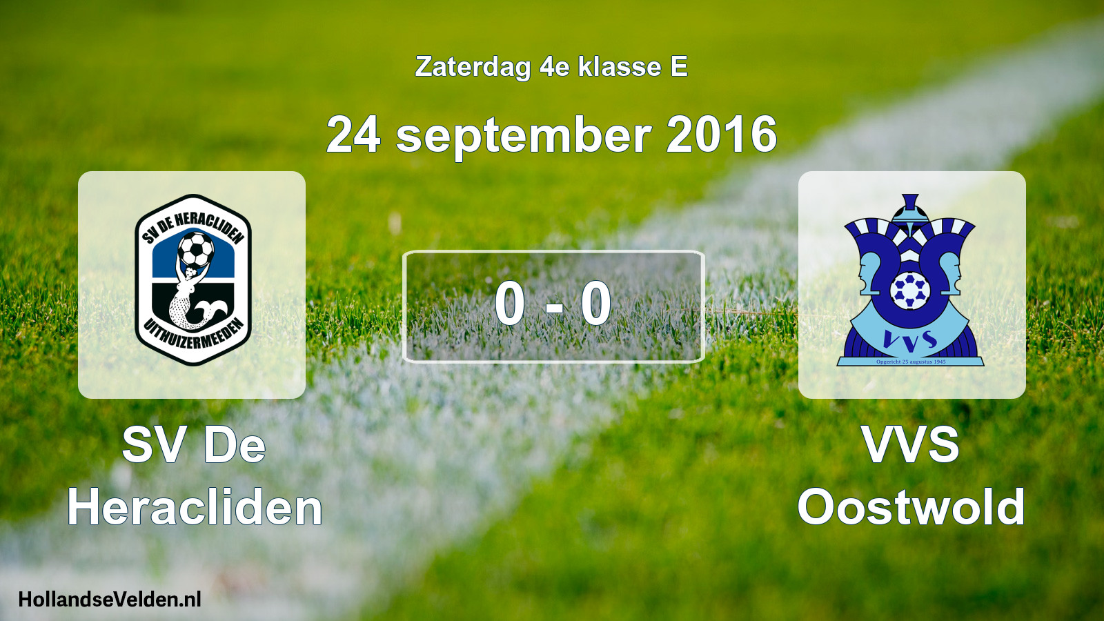 Total number of matches played: SV De Heracliden - VVS Oostwold 0 - 0 (24 September 2016)
