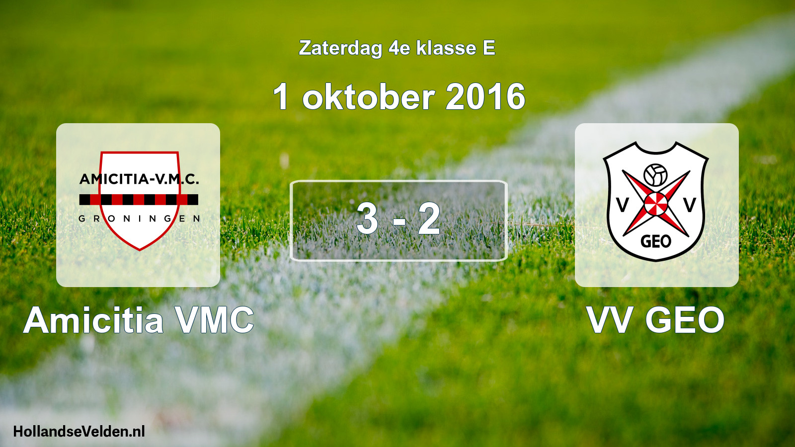 Total number of matches played: Amicitia VMC - VV GEO 3 - 2 (1 October 2016)