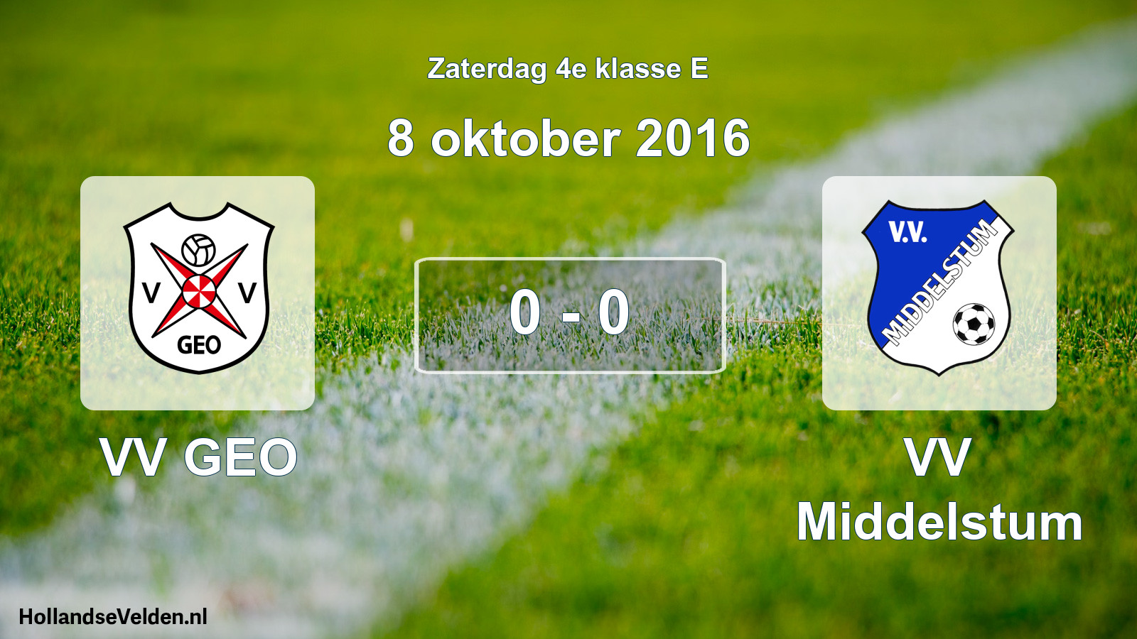 Total number of matches played: VV GEO - VV Middelstum 0 - 0 (8 October 2016)