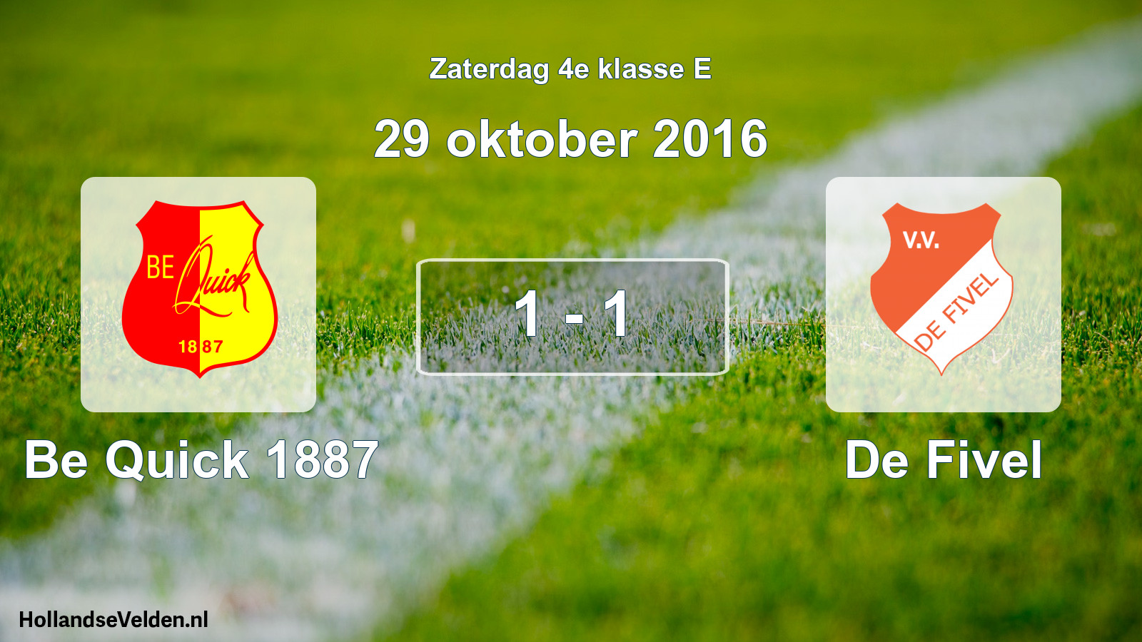 Total number of matches played: Be Quick 1887 - De Fivel 1 - 1 (29 October 2016)