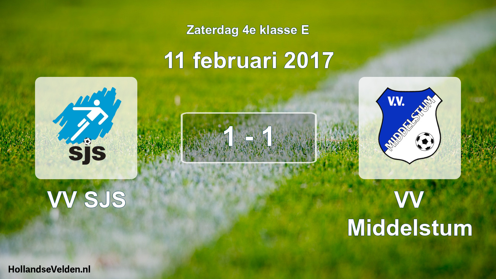 Total number of matches played: VV SJS - VV Middelstum 1 - 1 (11 February 2017)