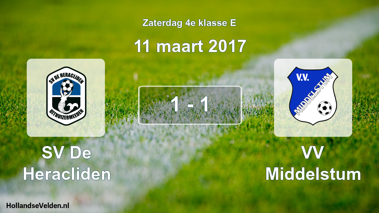 Total number of matches played: SV De Heracliden - VV Middelstum 1 - 1 (11 March 2017)
