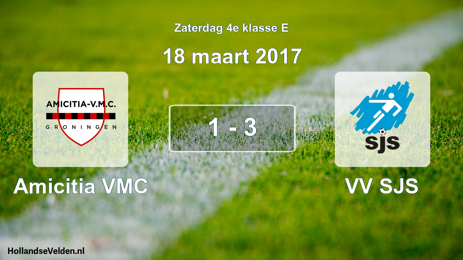 Total number of matches played: Amicitia VMC - VV SJS 1 - 3 (18 March 2017)