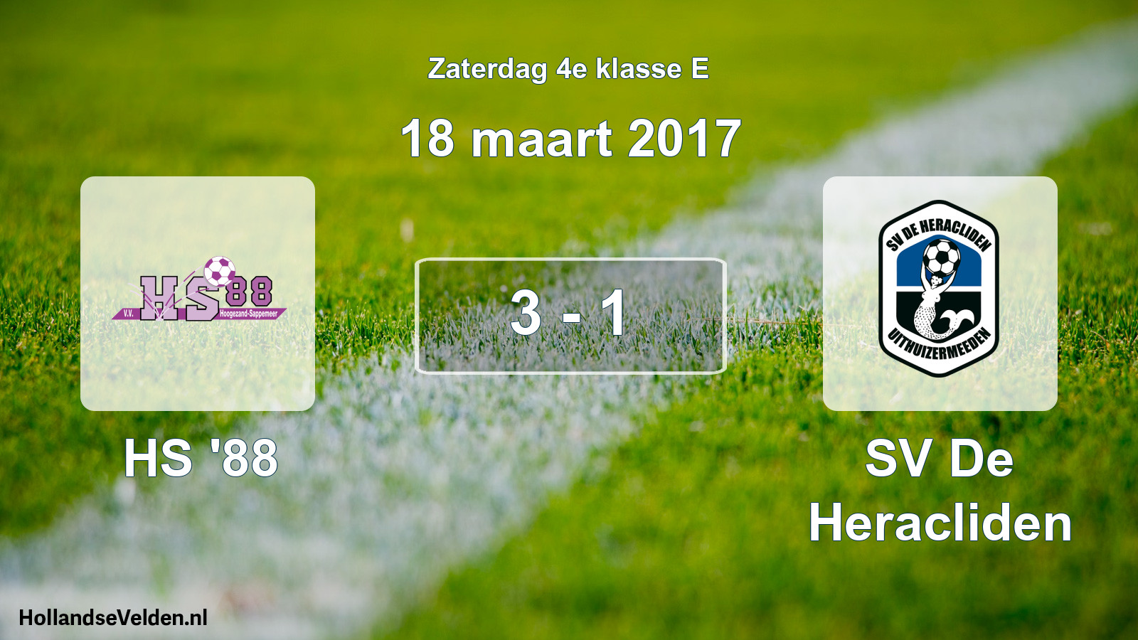 Total number of matches played: HS '88 - SV De Heracliden 3 - 1 (18 March 2017)