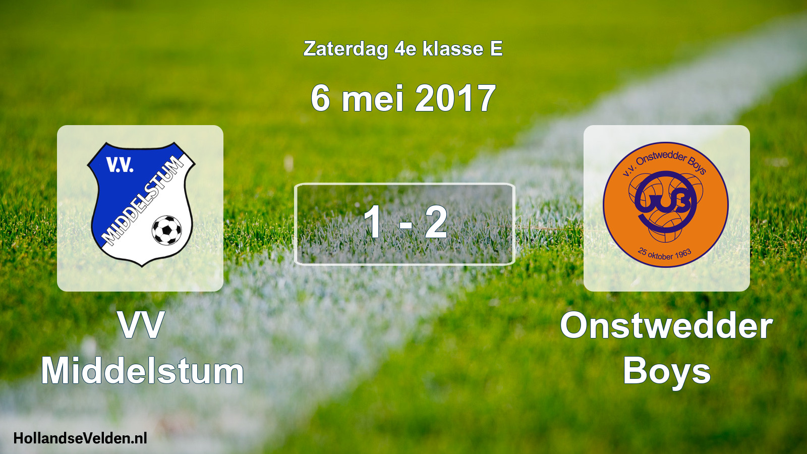 Total number of matches played: VV Middelstum - Onstwedder Boys 1 - 2 (6 May 2017)