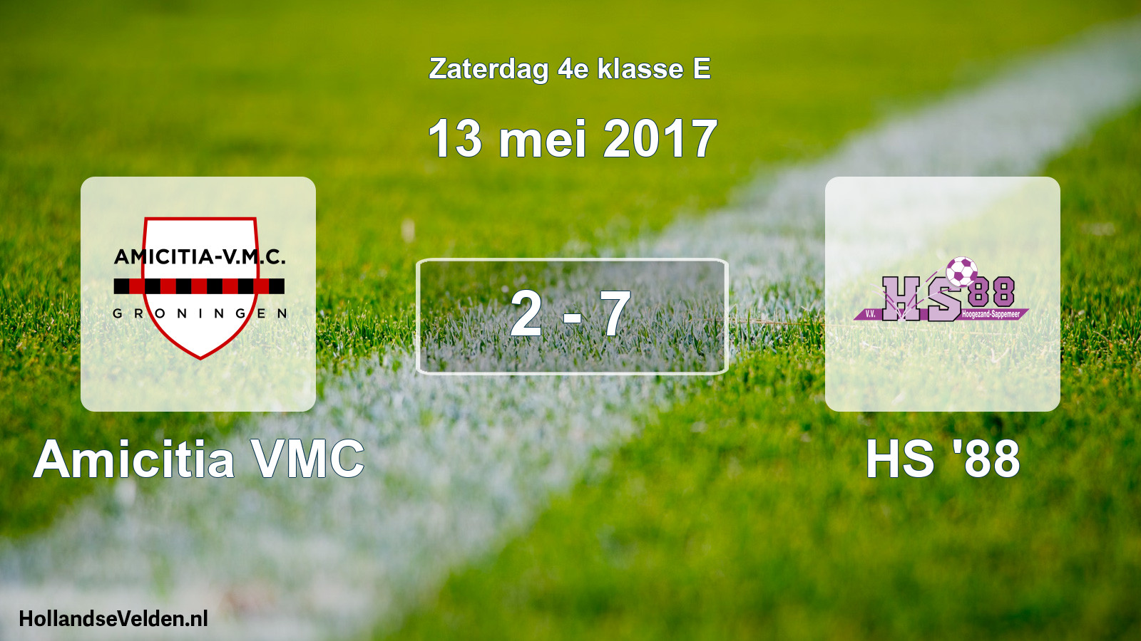 Total number of matches played: Amicitia VMC - HS '88 2 - 7 (13 May 2017)