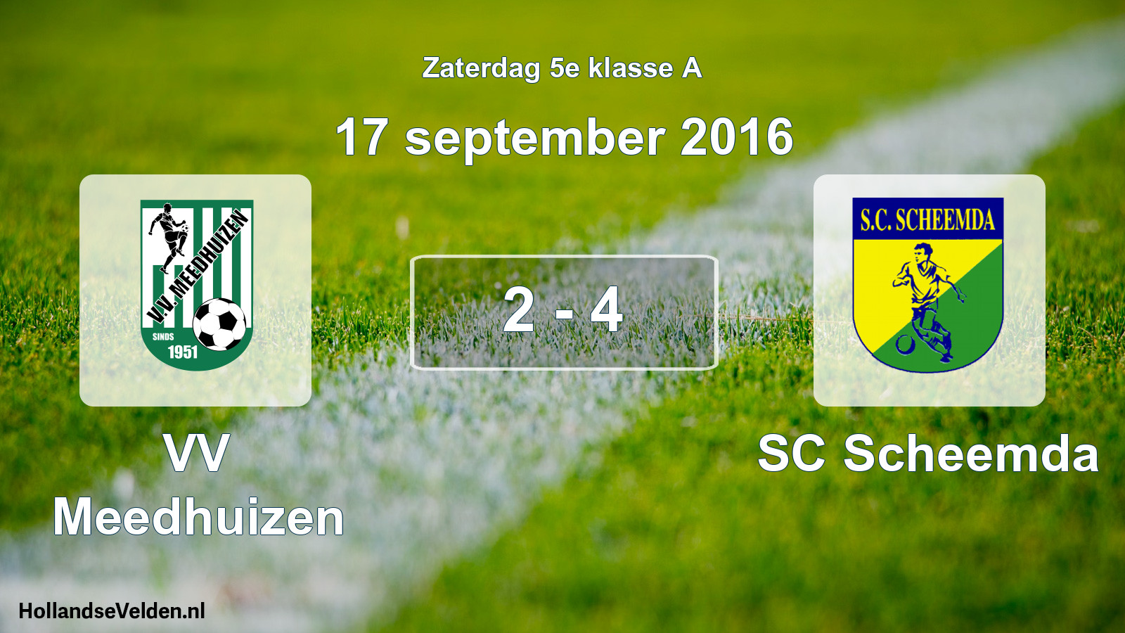 Total number of matches played: VV Meedhuizen - SC Scheemda 2 - 4 (17 September 2016)