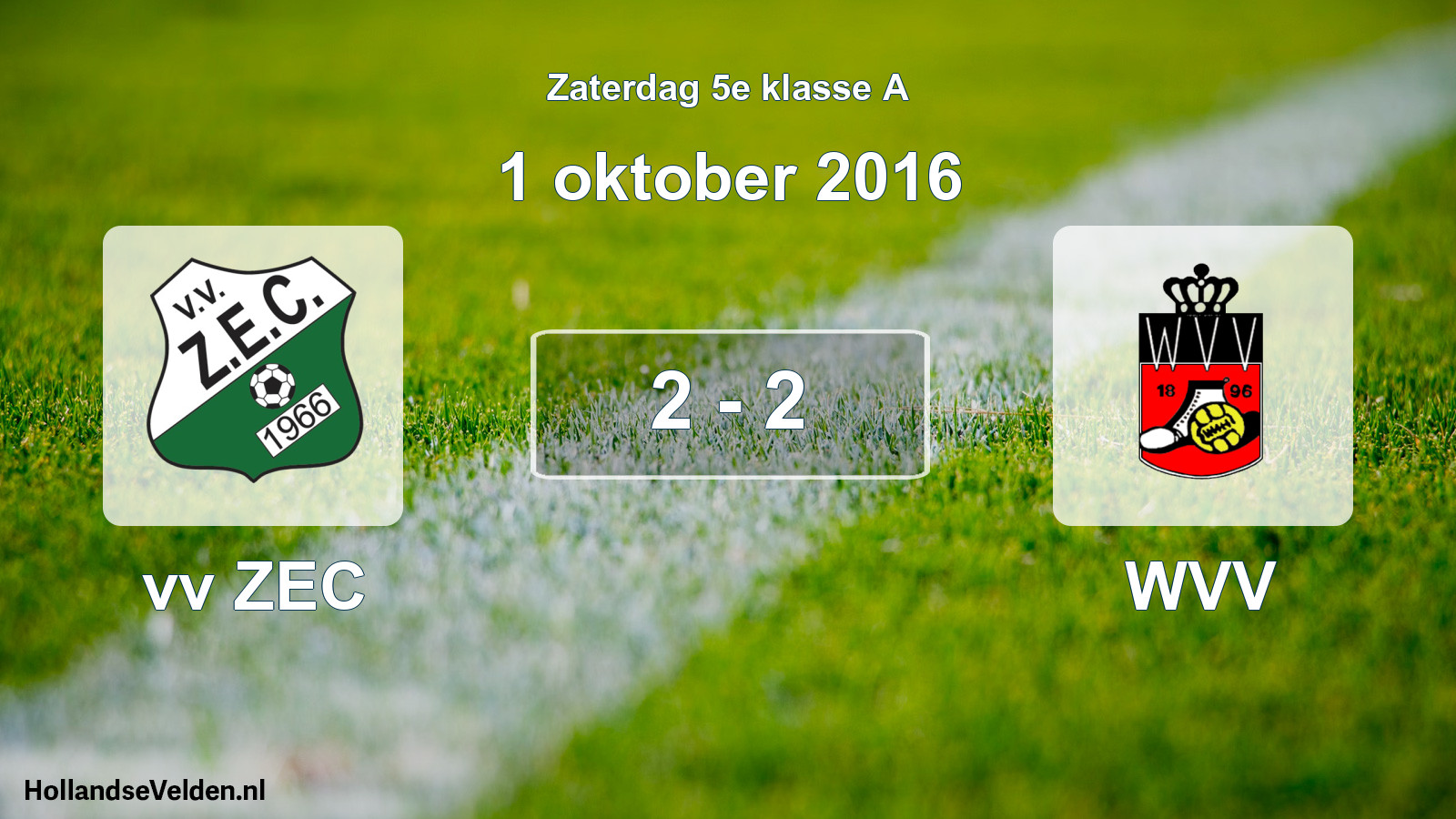 Total number of matches played: vv ZEC - WVV 2 - 2 (1 October 2016)