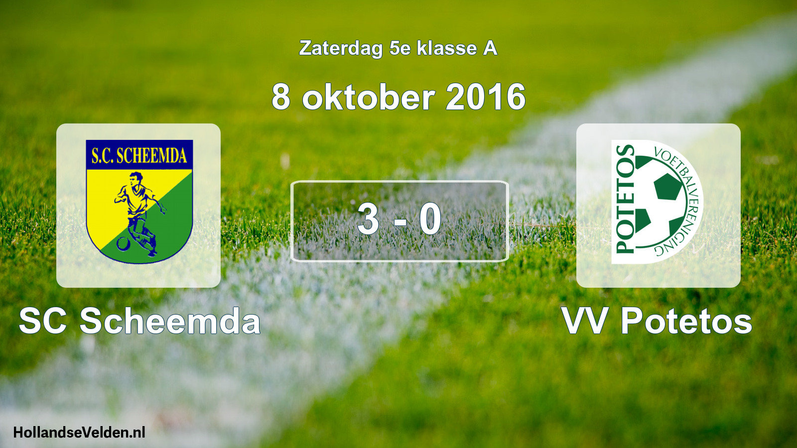 Total number of matches played: SC Scheemda - VV Potetos 3 - 0 (8 October 2016)