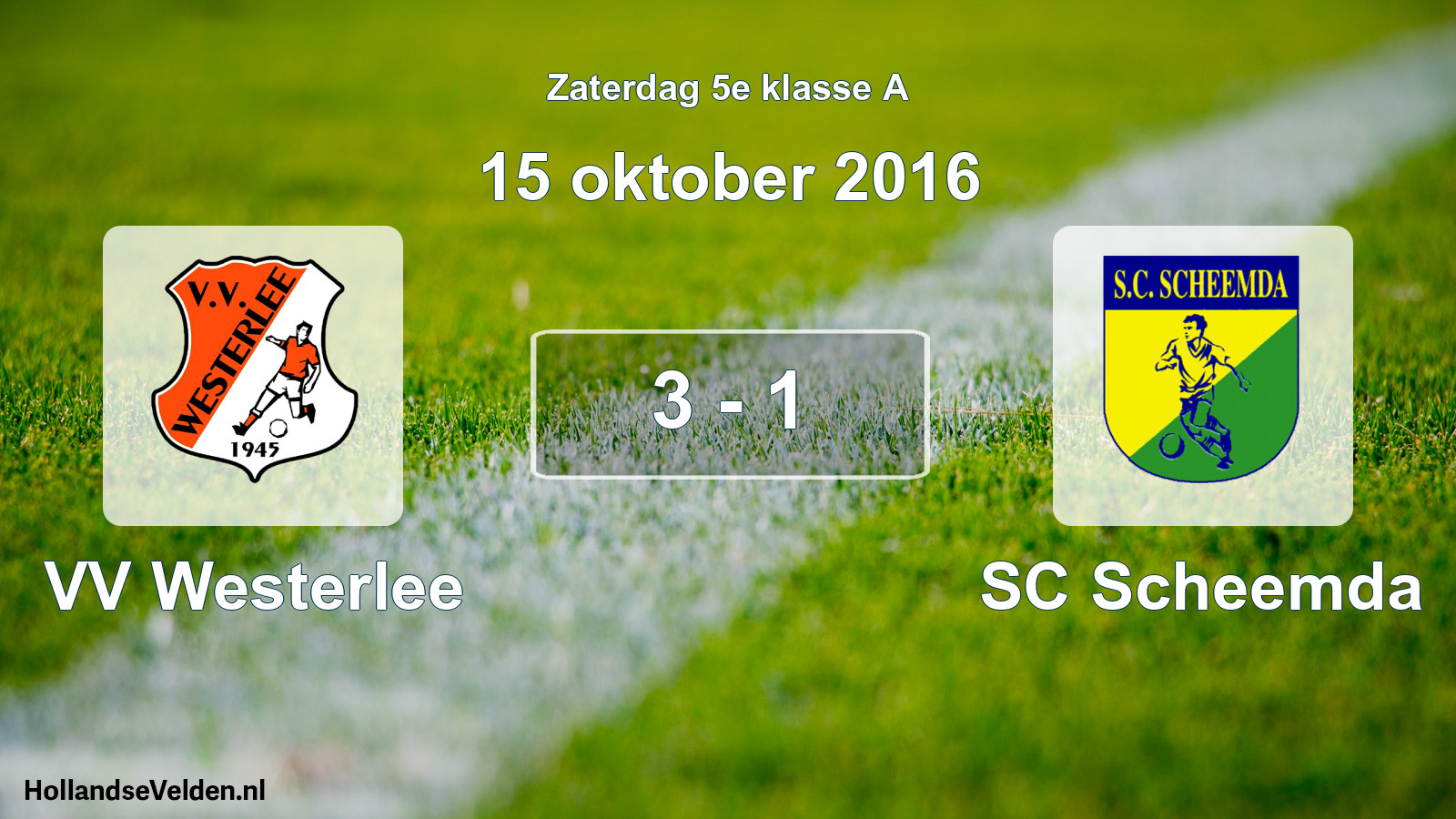 Total number of matches played: VV Westerlee - SC Scheemda 3 - 1 (15 October 2016)