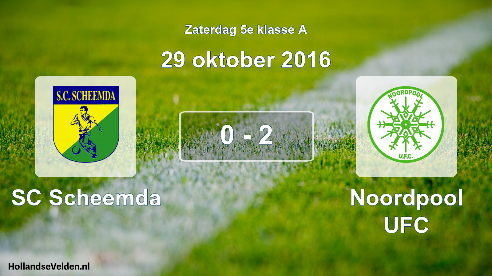 Total number of matches played: SC Scheemda - Noordpool UFC 0 - 2 (29 October 2016)