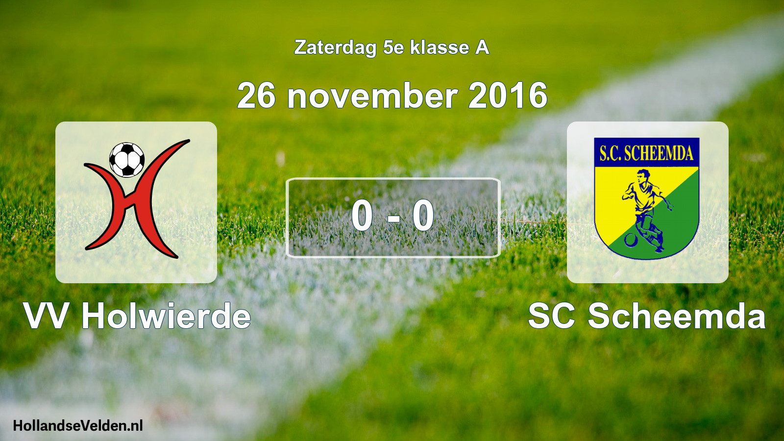 Total number of matches played: VV Holwierde - SC Scheemda 0 - 0 (26 November 2016)