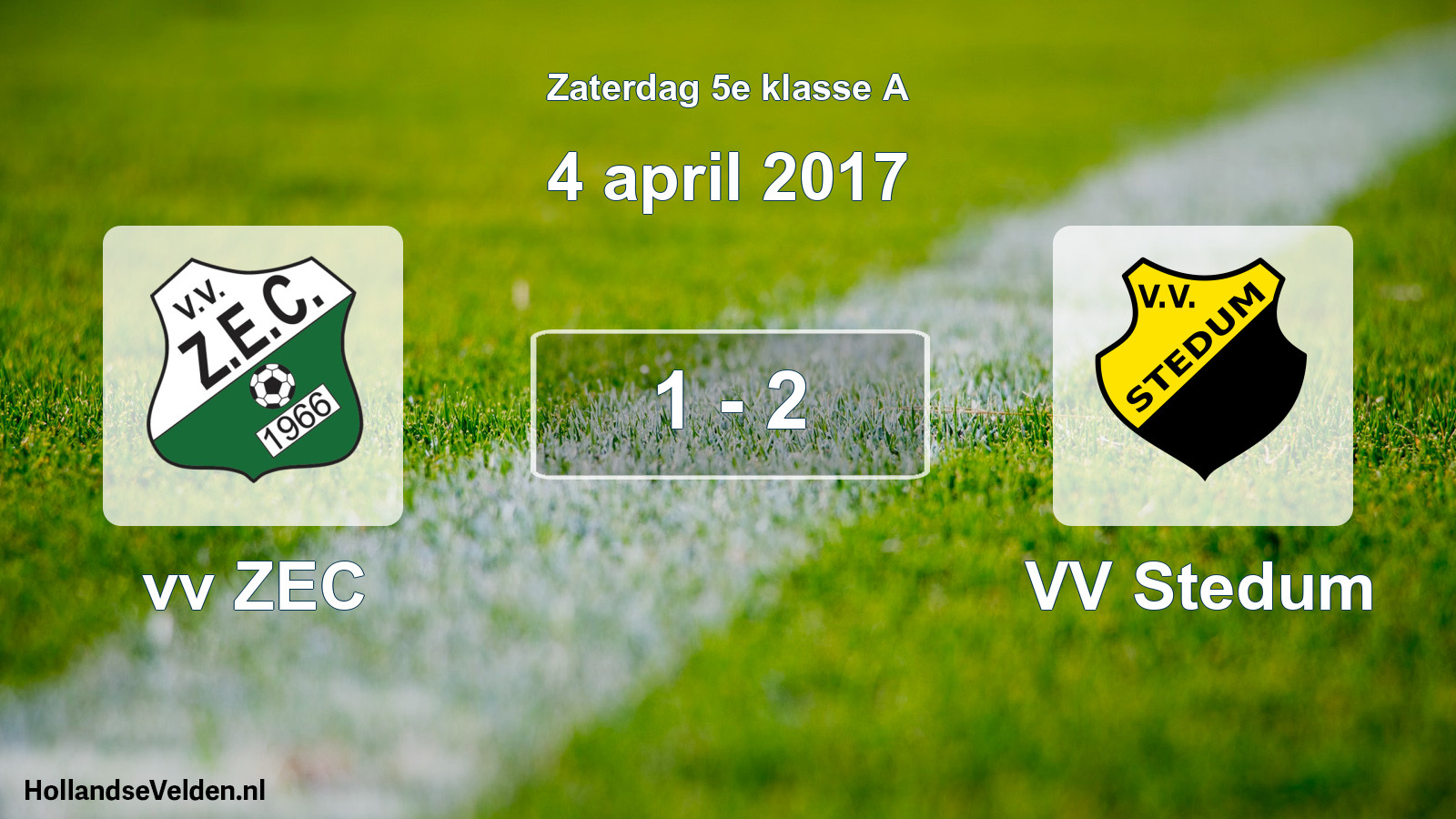 Total number of matches played: vv ZEC - VV Stedum 1 - 2 (4 April 2017)