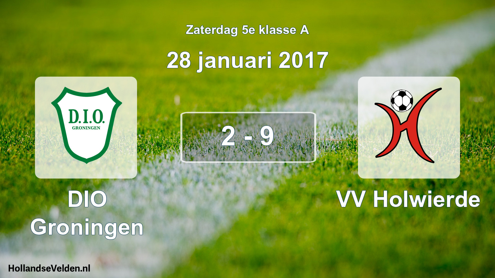 Total number of matches played: DIO Groningen - VV Holwierde 2 - 9 (28 January 2017)