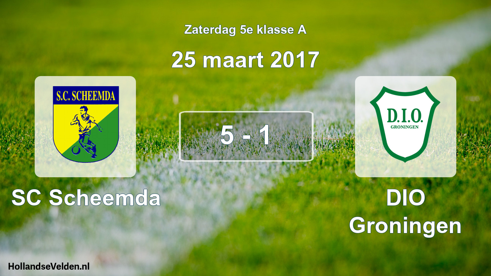 Total number of matches played: SC Scheemda - DIO Groningen 5 - 1 (25 March 2017)