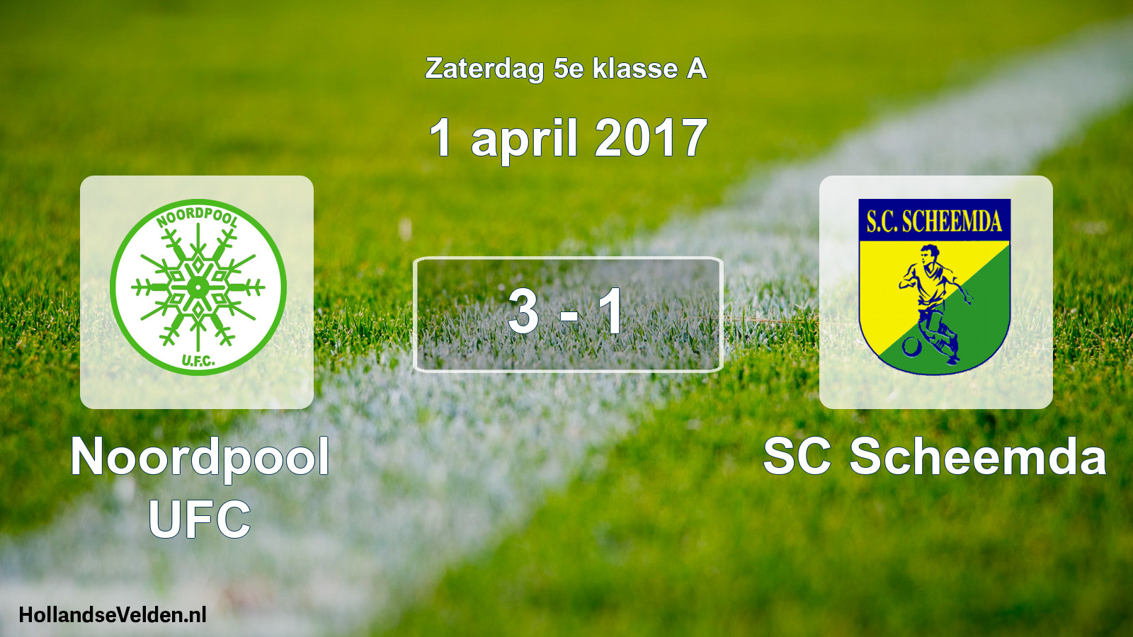 Total number of matches played: Noordpool UFC - SC Scheemda 3 - 1 (1 April 2017)