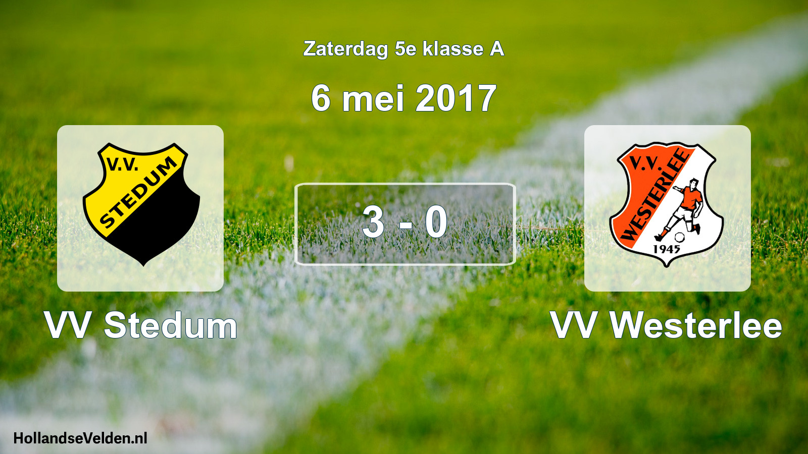 Total number of matches played: VV Stedum - VV Westerlee 3 - 0 (6 May 2017)