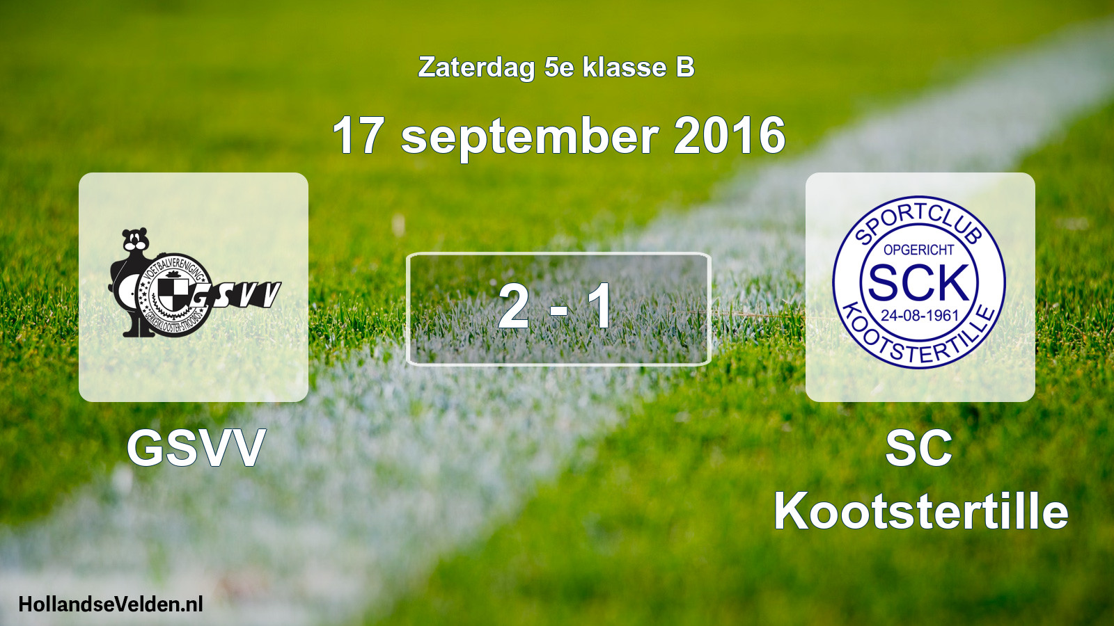 Total number of matches played: GSVV - SC Kootstertille 2 - 1 (17 September 2016)