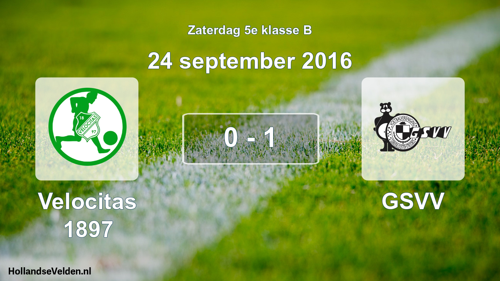 Total number of matches played: Velocitas 1897 - GSVV 0 - 1 (24 September 2016)